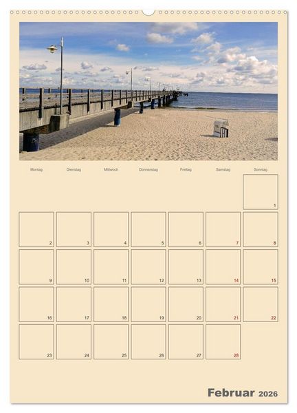 Produktbild: Usedom Ostsee - Terminplaner (hochwertiger Premium Wandkalender 2026 DIN A2 hoch), Kunstdruck in Hochglanz