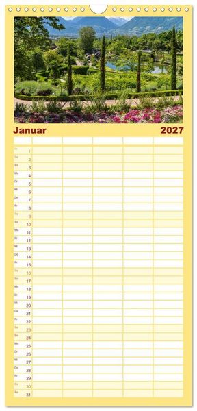 Produktbild: Familienplaner 2027 - S&uuml;dtirol - Von Meran bis zum Pragser Wildsee mit 5 Spalten (Wandkalender, 21 x 45 cm) CALVENDO