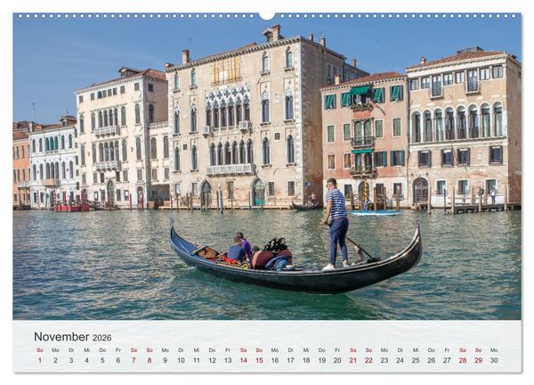 Produktbild: Venedig - Romantische Stadt am Canal Grande (hochwertiger Premium Wandkalender 2026 DIN A2 quer), Kunstdruck in Hochglanz