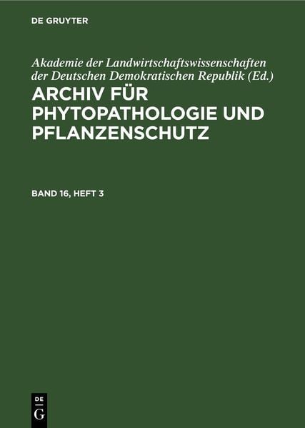Produktbild: Archiv f&uuml;r Phytopathologie und Pflanzenschutz. Band 16, Heft 3