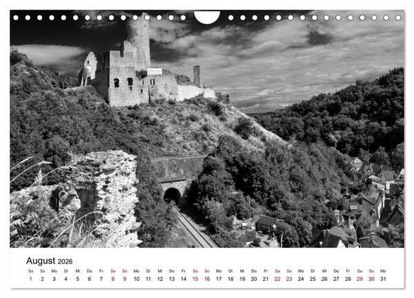 Produktbild: Burgen in schwarzwei&szlig; - Wie aus alten Zeiten (Wandkalender 2026 DIN A4 quer), CALVENDO Monatskalender