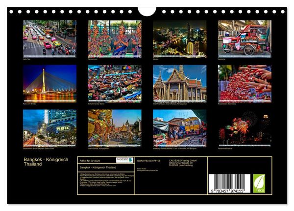 Produktbild: Bangkok - K&ouml;nigreich Thailand (Wandkalender 2026 DIN A4 quer), CALVENDO Monatskalender