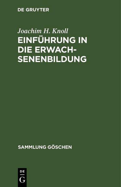 Produktbild: Einf&uuml;hrung in die Erwachsenenbildung