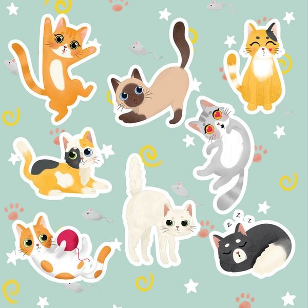 Produktbild: Stickerheft Katze Schlecki