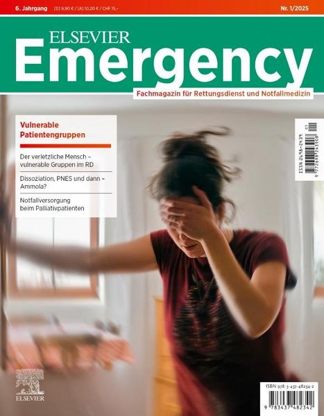 Produktbild: ELSEVIER Emergency. Vulnerable Patientengruppen. 1/2025: Fachmagazin f&uuml;r Rettungsdienst und Notfallmedizin