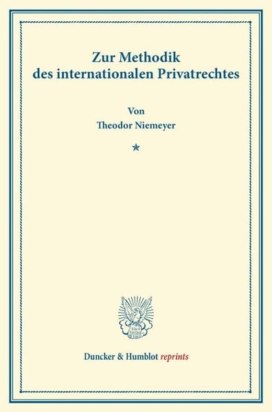 Produktbild: Zur Methodik des internationalen Privatrechtes.