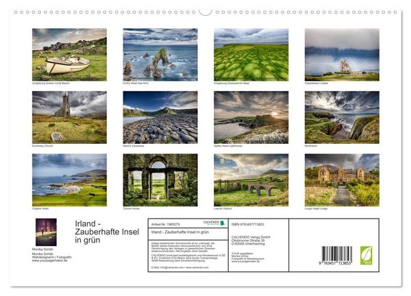 Produktbild: Irland - Zauberhafte Insel in gr&uuml;n (hochwertiger Premium Wandkalender 2026 DIN A2 quer), Kunstdruck in Hochglanz