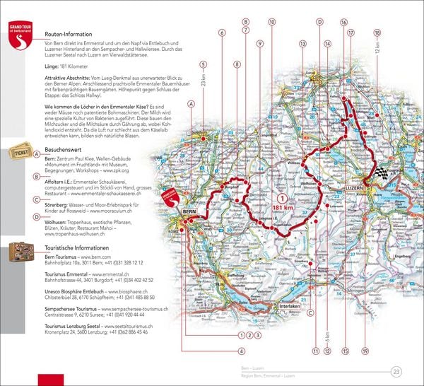 Produktbild: Hallwag Reisef&uuml;hrer Grand Tour of Switzerland Touring Guide, deutsche Ausgabe