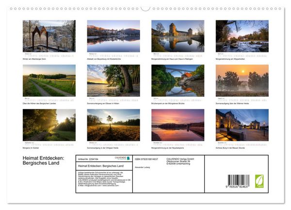 Produktbild: Heimat Entdecken: Bergisches Land (hochwertiger Premium Wandkalender 2027 DIN A2 quer), Kunstdruck in Hochglanz