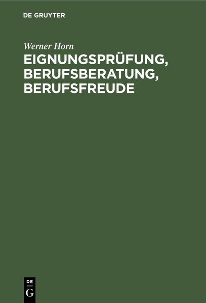 Produktbild: Eignungspr&uuml;fung, Berufsberatung, Berufsfreude