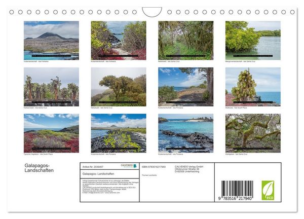 Produktbild: Galapagos- Landschaften (Wandkalender 2026 DIN A4 quer), CALVENDO Monatskalender