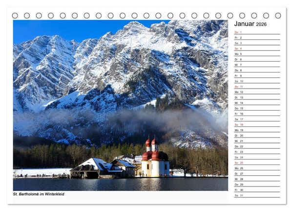 Produktbild: Willkommen am K&ouml;nigssee (Tischkalender 2026 DIN A5 quer), CALVENDO Monatskalender