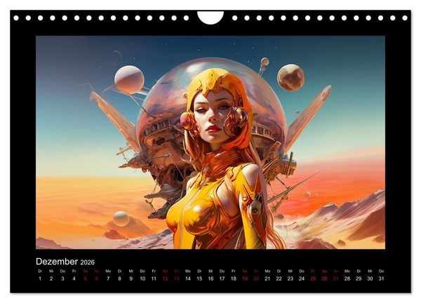 Produktbild: Amazonen im All (Wandkalender 2026 DIN A4 quer), CALVENDO Monatskalender
