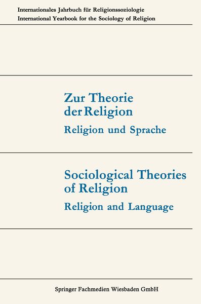 Produktbild: Zur Theorie der Religion / Sociological Theories of Religion