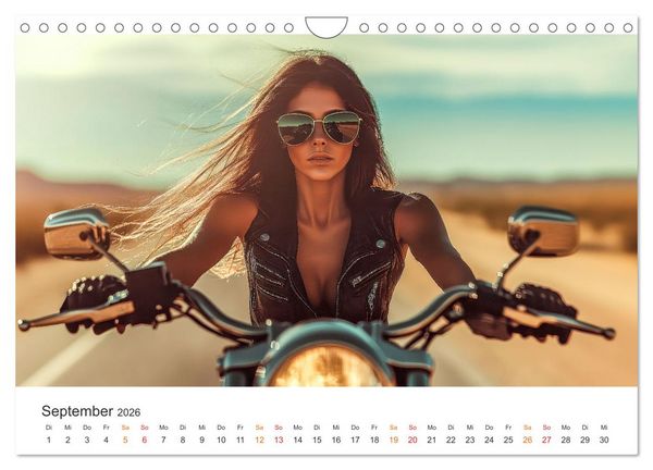 Produktbild: Frauen Power Motorrad (Wandkalender 2026 DIN A4 quer), CALVENDO Monatskalender