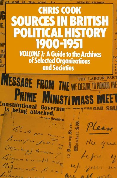 Produktbild: Sources in British Political History 1900-1951