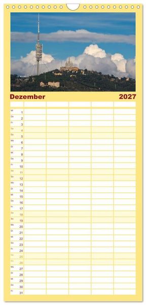 Produktbild: Familienplaner 2027 - BARCELONA - Metropole am Mittelmeer mit 5 Spalten (Wandkalender, 21 x 45 cm) CALVENDO