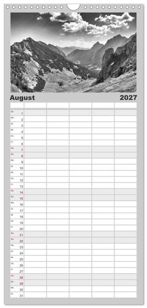 Produktbild: Familienplaner 2027 - Traumhafte Allg&auml;uer Alpen mit 5 Spalten (Wandkalender, 21 x 45 cm) CALVENDO