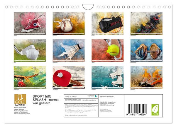 Produktbild: SPORT trifft SPLASH - normal war gestern (Wandkalender 2026 DIN A4 quer), CALVENDO Monatskalender