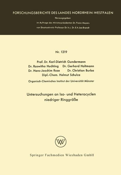 Produktbild: Untersuchungen an Iso- und Heterocyclen niedriger Ringgr&ouml;&szlig;e