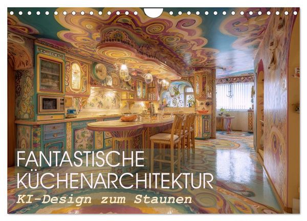 Fantastische Küchenarchitektur. KI-Design zum Staunen (Wandkalender 2026 DIN A4 quer), CALVENDO Monatskalender