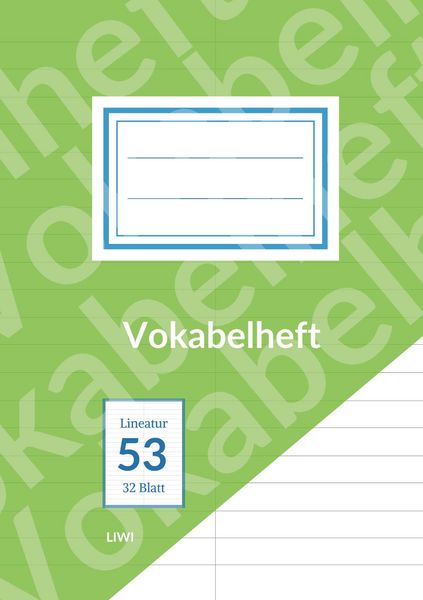 Produktbild: Vokabelheft A5 liniert - Lineatur 53 - 2 Spalten - 32 Blatt - Papier