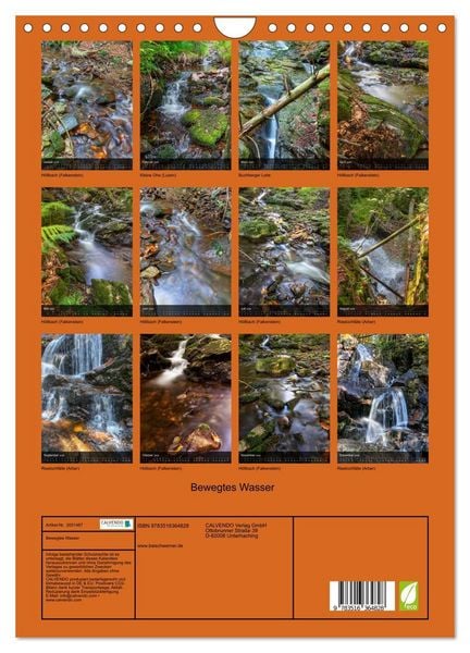 Produktbild: Bewegtes Wasser (Wandkalender 2026 DIN A4 hoch), CALVENDO Monatskalender