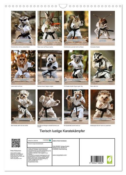 Produktbild: Tierisch lustige Karatek&auml;mpfer (Wandkalender 2026 DIN A3 hoch), CALVENDO Monatskalender