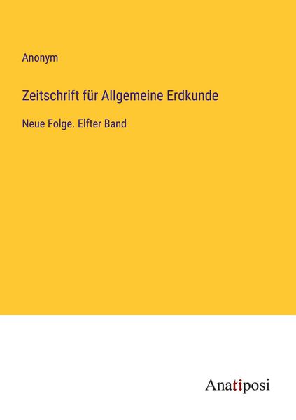 Produktbild: Zeitschrift f&uuml;r Allgemeine Erdkunde