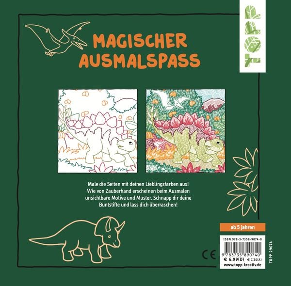 Produktbild: Zauberpapier Malbuch Dinosaurier
