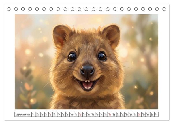 Produktbild: Quokkas - Gl&uuml;ckliche Momente im australischen Busch (Tischkalender 2027 DIN A5 quer), CALVENDO Monatskalender
