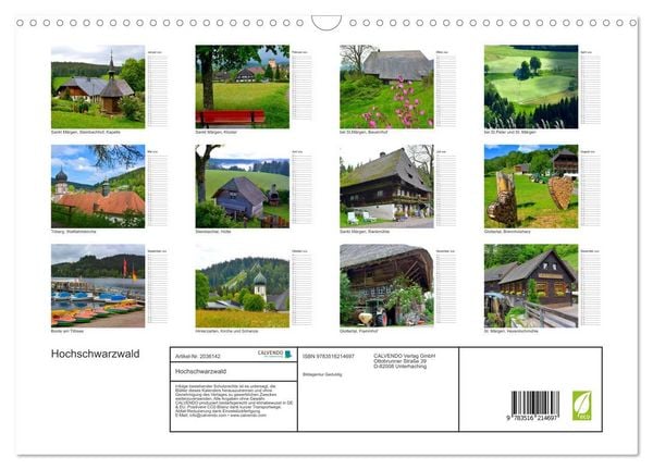 Produktbild: Hochschwarzwald (Wandkalender 2026 DIN A3 quer), CALVENDO Monatskalender