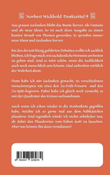Produktbild: Norbert Wickbold Denkzettel