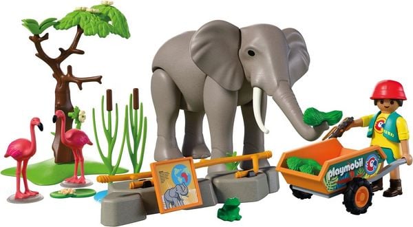 72068 Elefant mit Tierpfleger