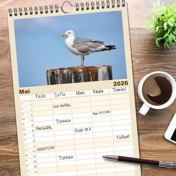 Produktbild: Familienplaner 2026 - Vorpommern mit R&uuml;gen mit 5 Spalten (Wandkalender, 21 x 45 cm) CALVENDO