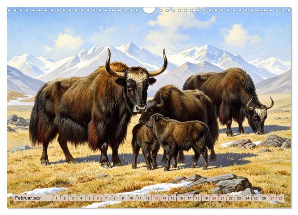 Produktbild: Asiens Tiere im Stil alter Naturstudien (Wandkalender 2027 DIN A3 quer), CALVENDO Monatskalender