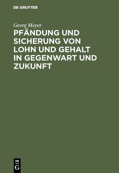 Produktbild: Pf&auml;ndung und Sicherung von Lohn und Gehalt in Gegenwart und Zukunft