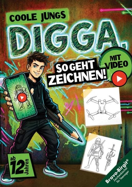 Produktbild: Digga, so geht Zeichnen lernen | Zeichenbuch f&uuml;r Teenager-Jungs ab 12 Jahren