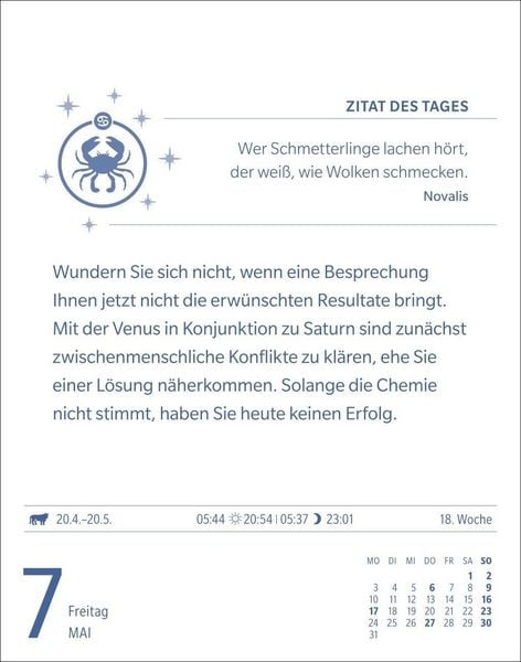 Produktbild: Krebs Sternzeichenkalender 2027 - Tagesabrei&szlig;kalender - Ihr Horoskop f&uuml;r jeden Tag