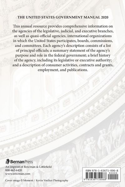 Produktbild: United States Government Manual 2020