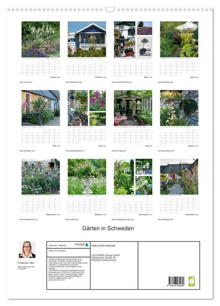 Produktbild: G&auml;rten in Schweden (Wandkalender 2026 DIN A2 hoch), CALVENDO Monatskalender