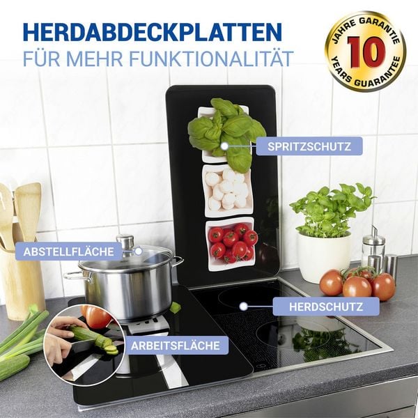 Produktbild: Herdabdeckplatte Universal Mod. Caprese, 2er Set, f&uuml;r alle Herdarten geeignet