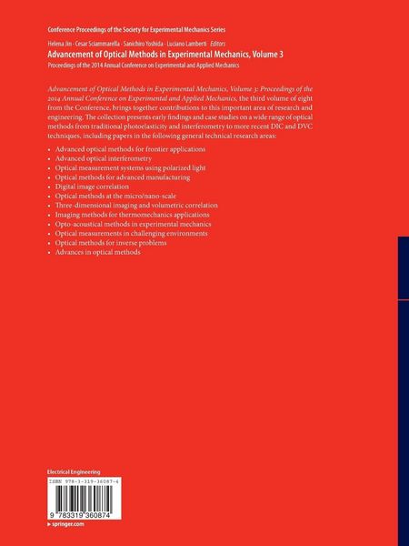 Produktbild: Advancement of Optical Methods in Experimental Mechanics, Volume 3