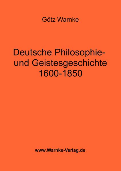 Produktbild: Deutsche Philosophie- und Geistesgeschichte 1600-1850