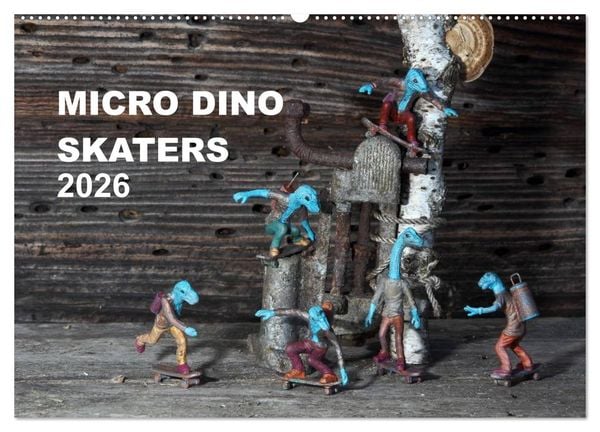 Produktbild: Micro Dino Skaters 2026 (Wandkalender 2026 DIN A2 quer), CALVENDO Monatskalender