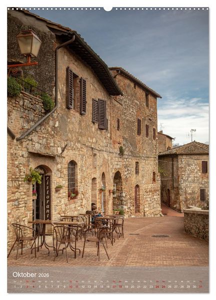 Produktbild: San Gimignano - Stadt der T&uuml;rme (hochwertiger Premium Wandkalender 2026 DIN A2 hoch), Kunstdruck in Hochglanz