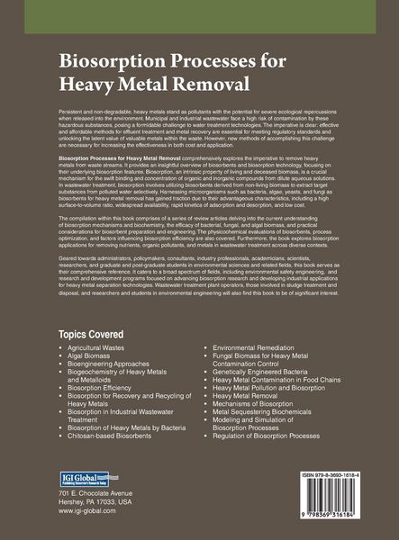 Produktbild: Biosorption Processes for Heavy Metal Removal