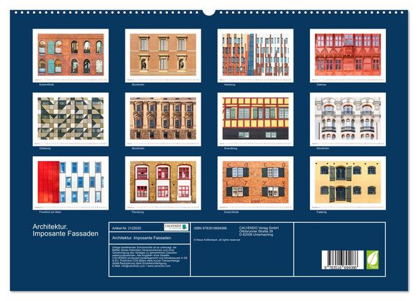 Produktbild: Architektur. Imposante Fassaden (hochwertiger Premium Wandkalender 2026 DIN A2 quer), Kunstdruck in Hochglanz