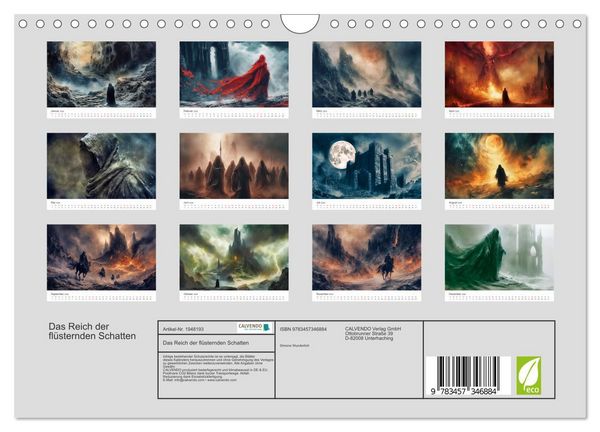 Produktbild: Das Reich der fl&uuml;sternden Schatten (Wandkalender 2026 DIN A4 quer), CALVENDO Monatskalender