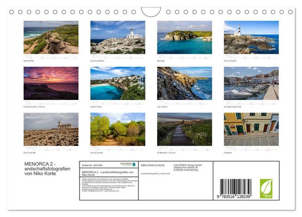 Produktbild: MENORCA 2 - Landschaftsfotografien von Niko Korte (Wandkalender 2026 DIN A4 quer), CALVENDO Monatskalender